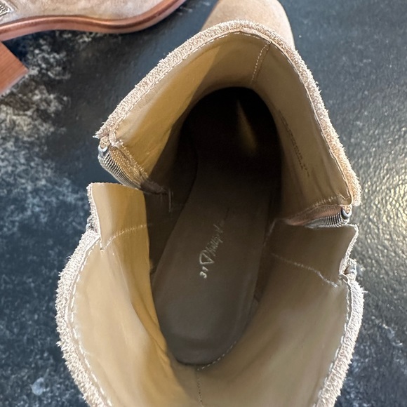 Phillip Lim Women Alexa 70mm of lift, tan pebbled leather booties, size 37 1/2 - Picture 8 of 9